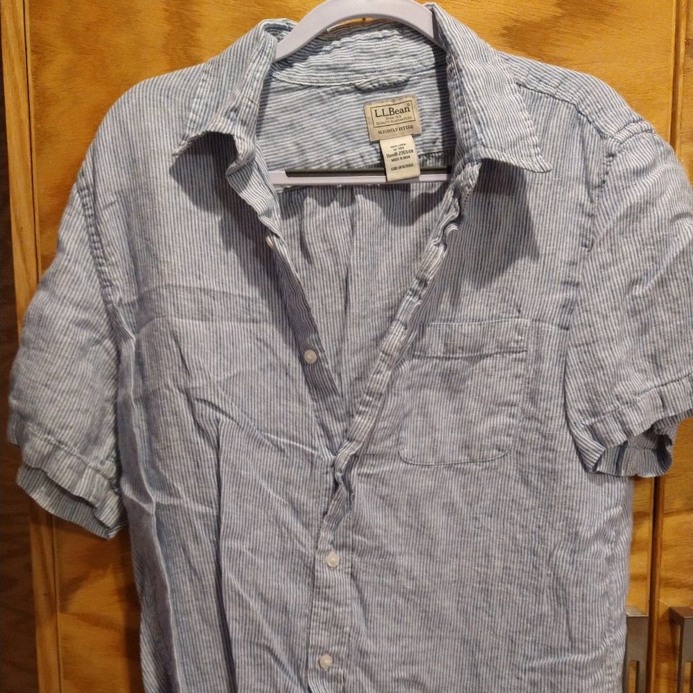 LL Bean Linen Casual Button-Down Shirt